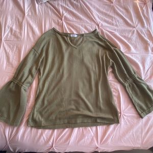 Olive Bell Sleeve Long Sleeve Top